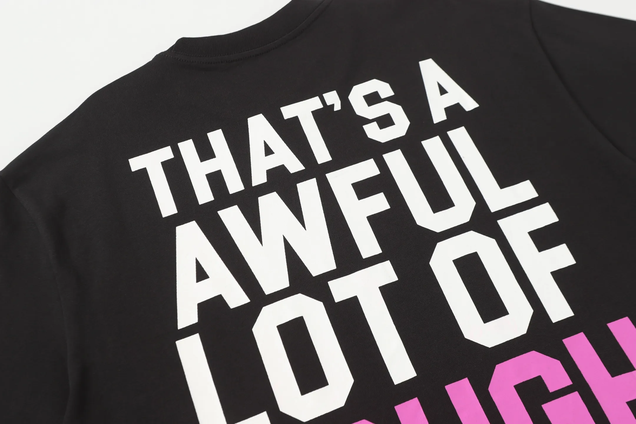 #active Black ｜ THAT'S A AWFUL LOT OF COUGH SYRUP In Stock Real shot American simple trendy brand loose casual T-shirt Fabric (fabric): 32 counts Weight combed double yarn pure cotton Sizes (size): S-M L X L Color (colour): Active Black 👉